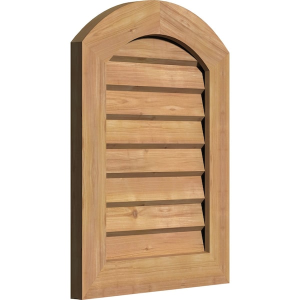 Arch Top Gable Vent Non-Functional Western Red Cedar Gable Vent W/Decorative Face Frame, 12W X 14H